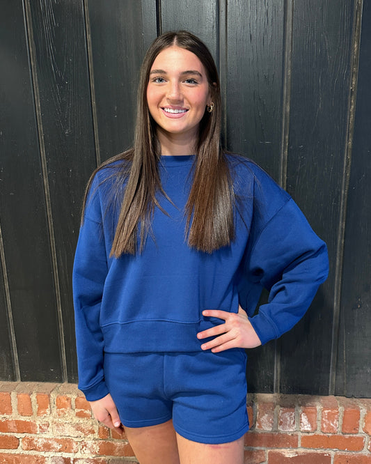 Light Navy Pullover & Short Set