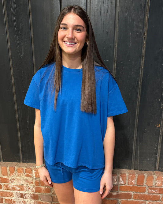Royal Blue Short Sleeve top & short set