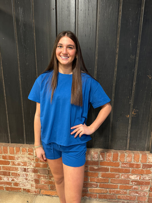 Royal Blue Short Sleeve top & short set
