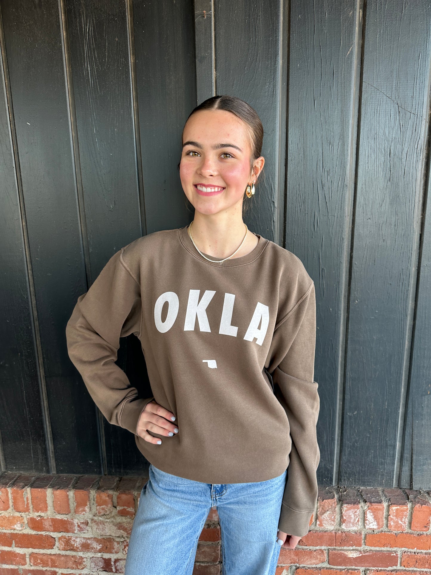 Mocha OKLA Crewneck
