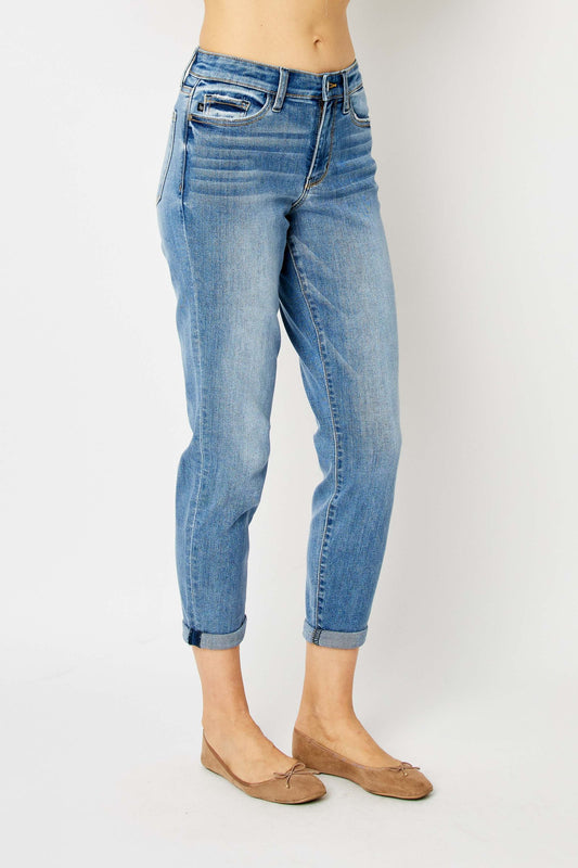 Judy Blue Mid Rise Cuff Jeans