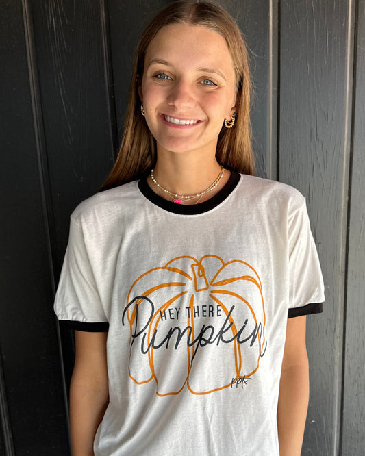 Hey there Pumpkin Ringer Tee