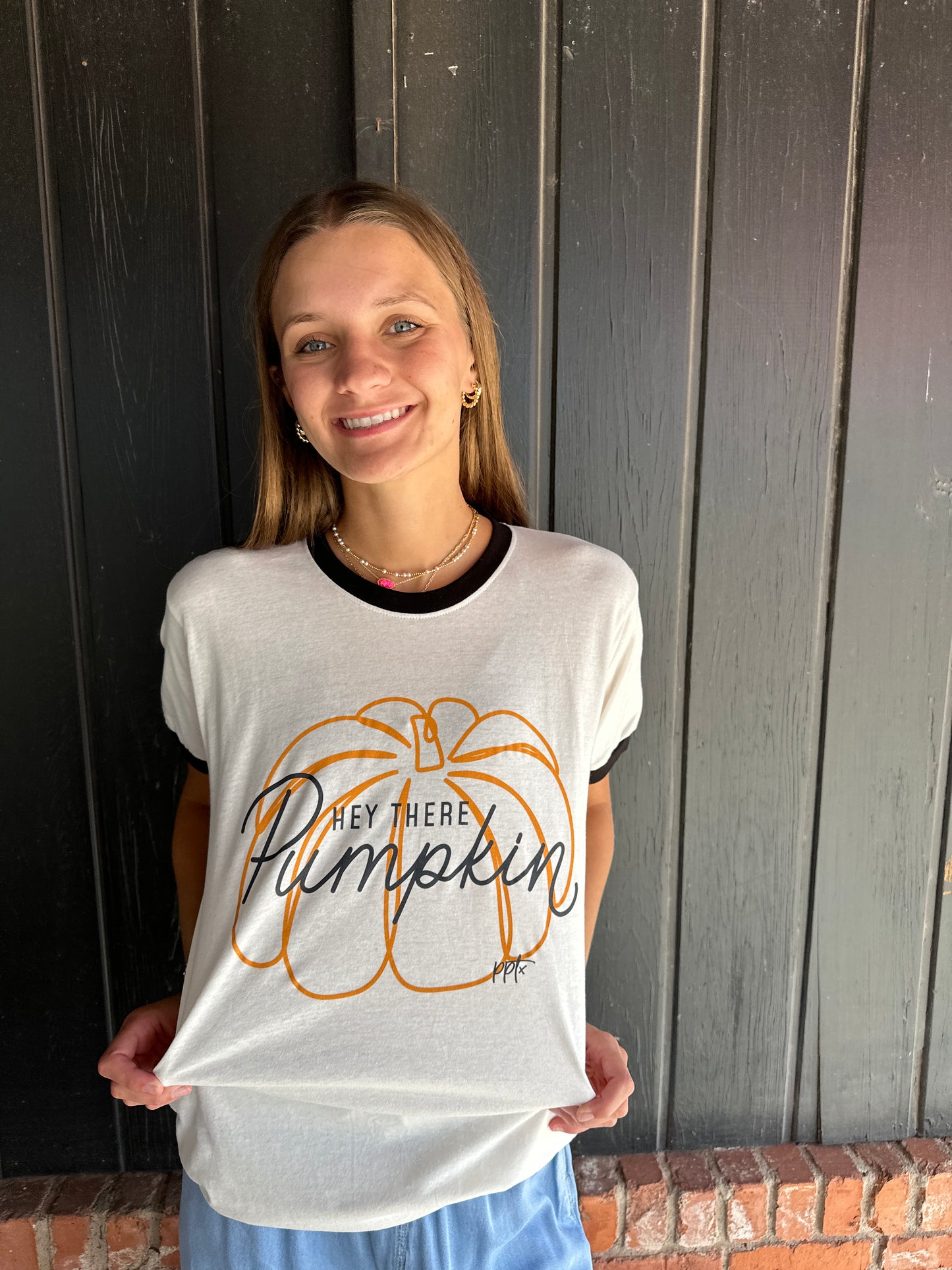 Hey there Pumpkin Ringer Tee