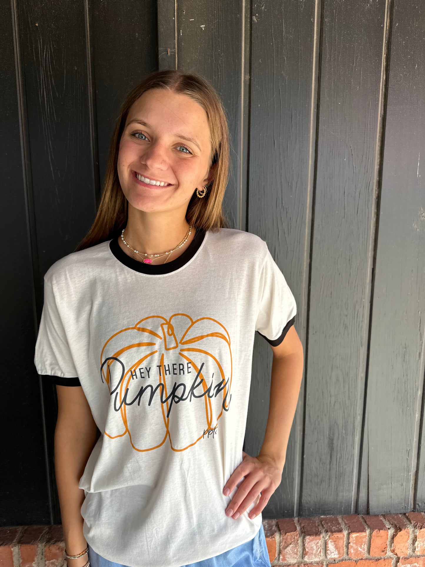 Hey there Pumpkin Ringer Tee