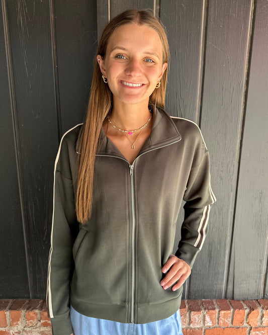 Green zip track jacket