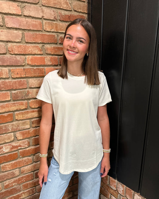 Vanilla Soft Curve Pima Cotton Tee