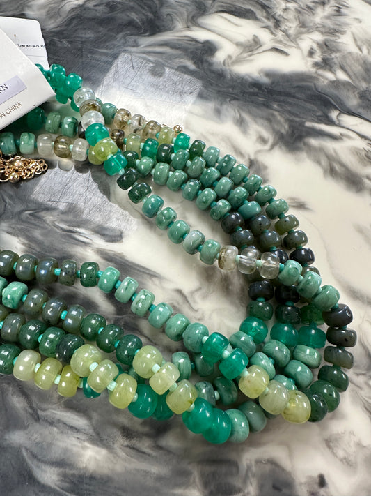 Green Glass Bead Necklace