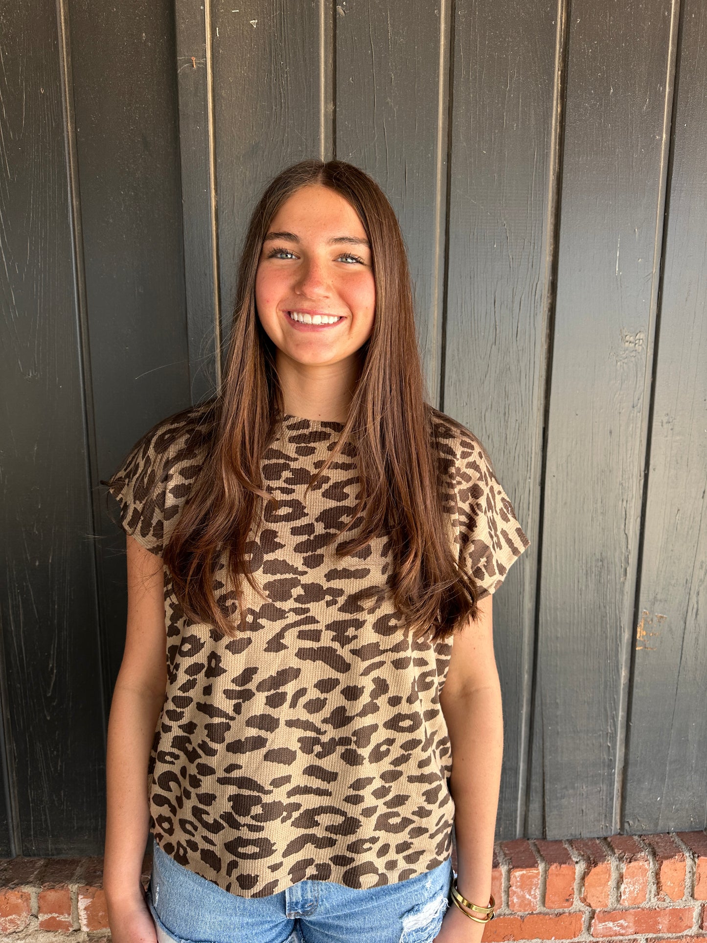 The Heather leopard print knit top