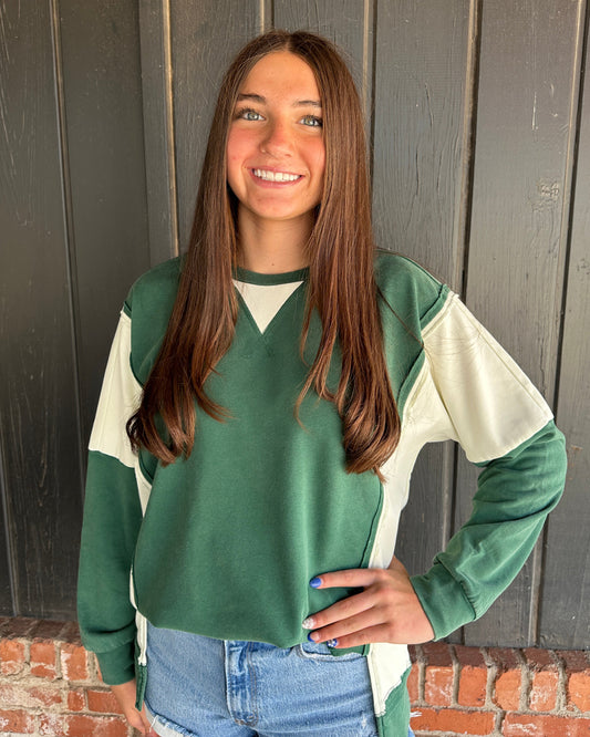 Hunter Green Mixed Crewneck