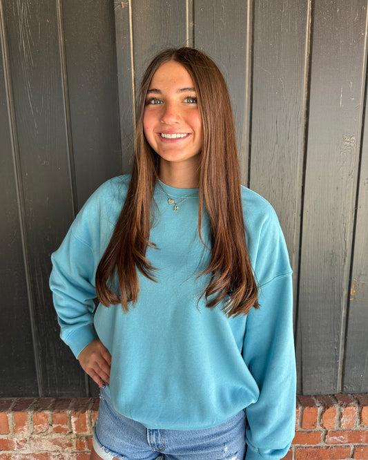 Sky Blue Keeping It Casual Long Sleeve Sweatshirt