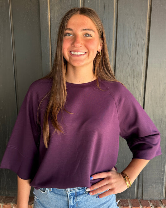 Plum Relaxed drop shoulder top