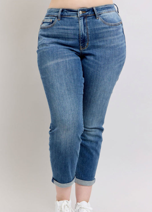 Judy Blue Vintage Wash Boyfriend Jean - Plus