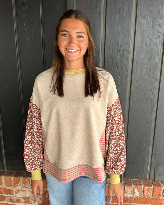 Oatmeal Mix Washed pullover