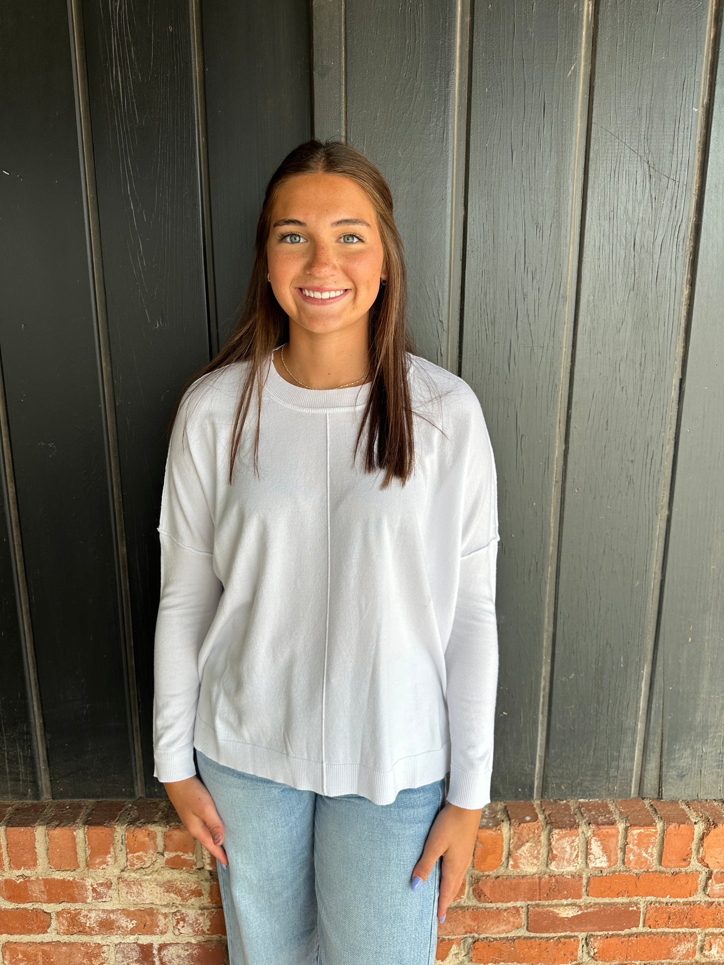 White lightweight sweater top