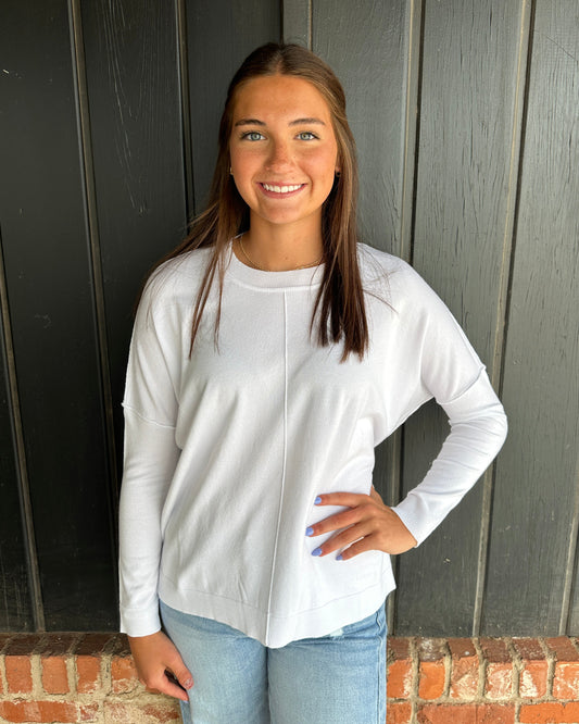 White lightweight sweater top