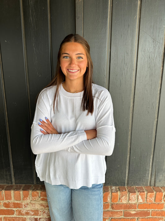 White lightweight sweater top