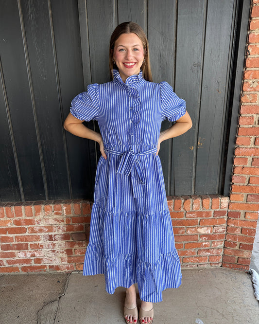 The Nora Striped Midi Stress