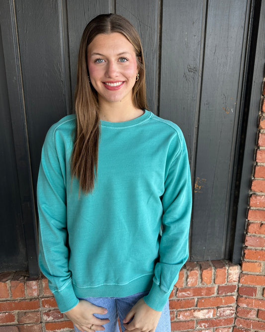 Turquoise French Pigment Pullover