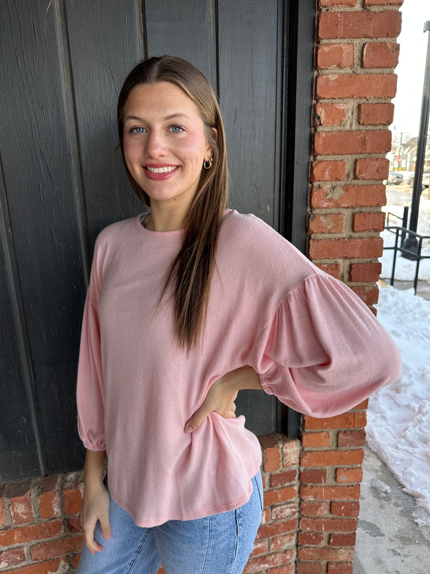 Light Pink Sweater Top