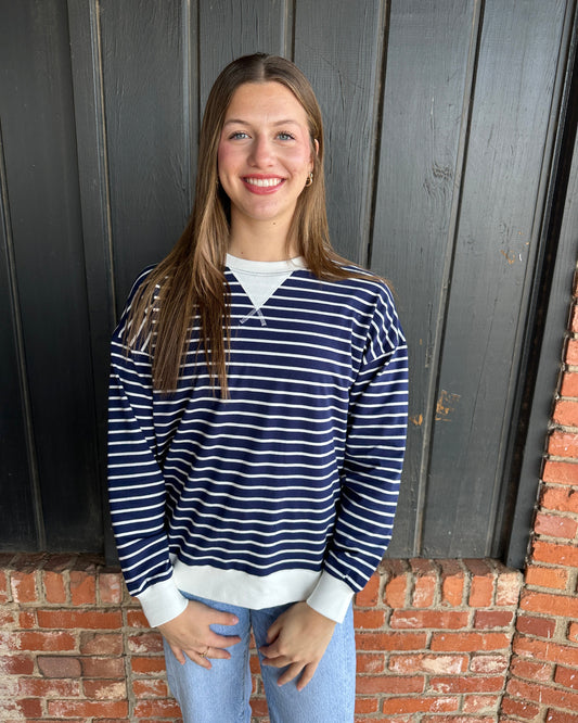 Navy Striped Pullover