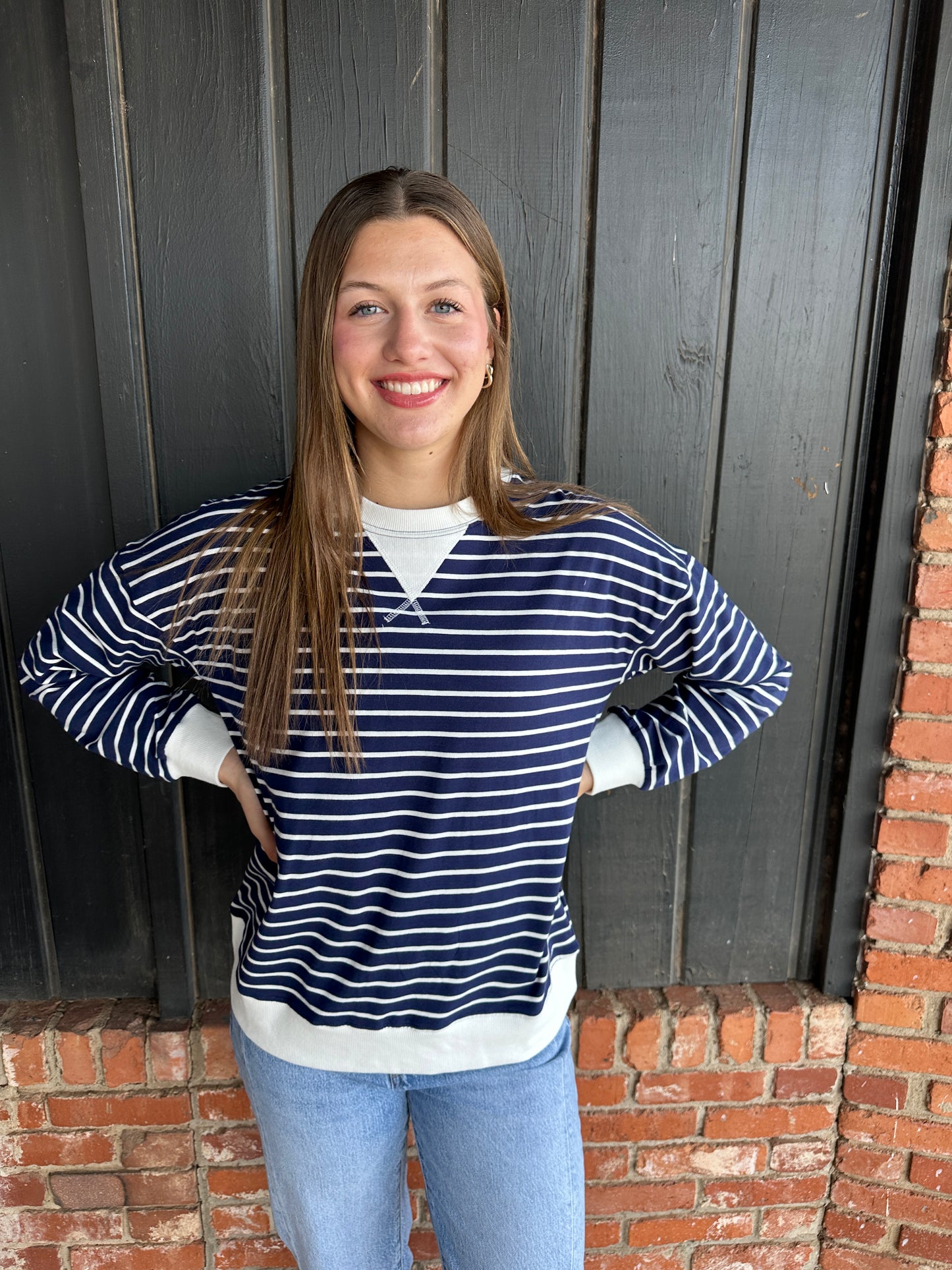 Navy Striped Pullover
