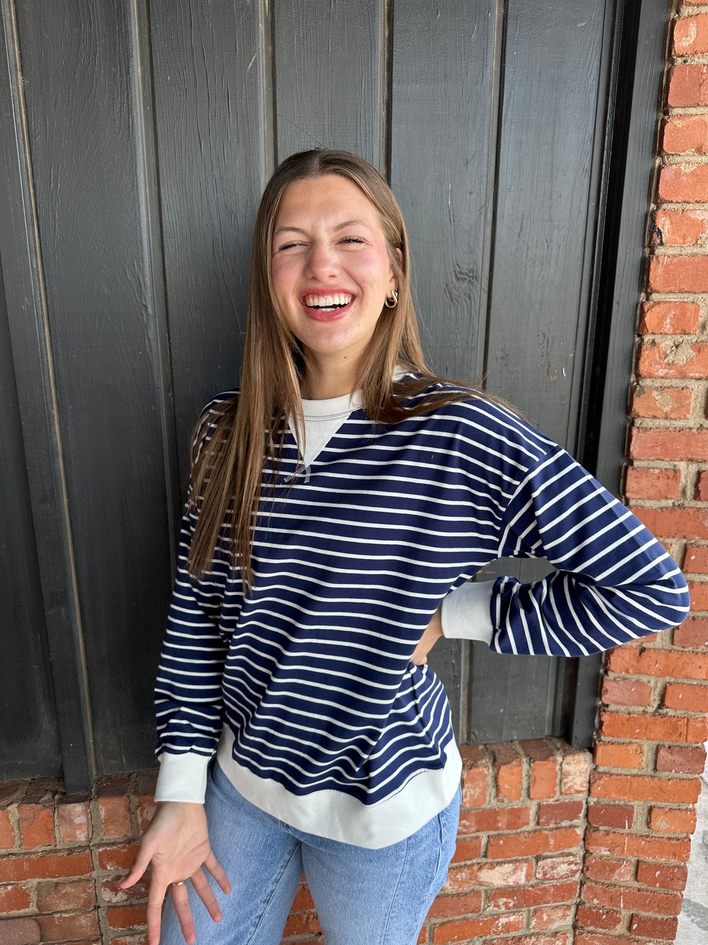 Navy Striped Pullover