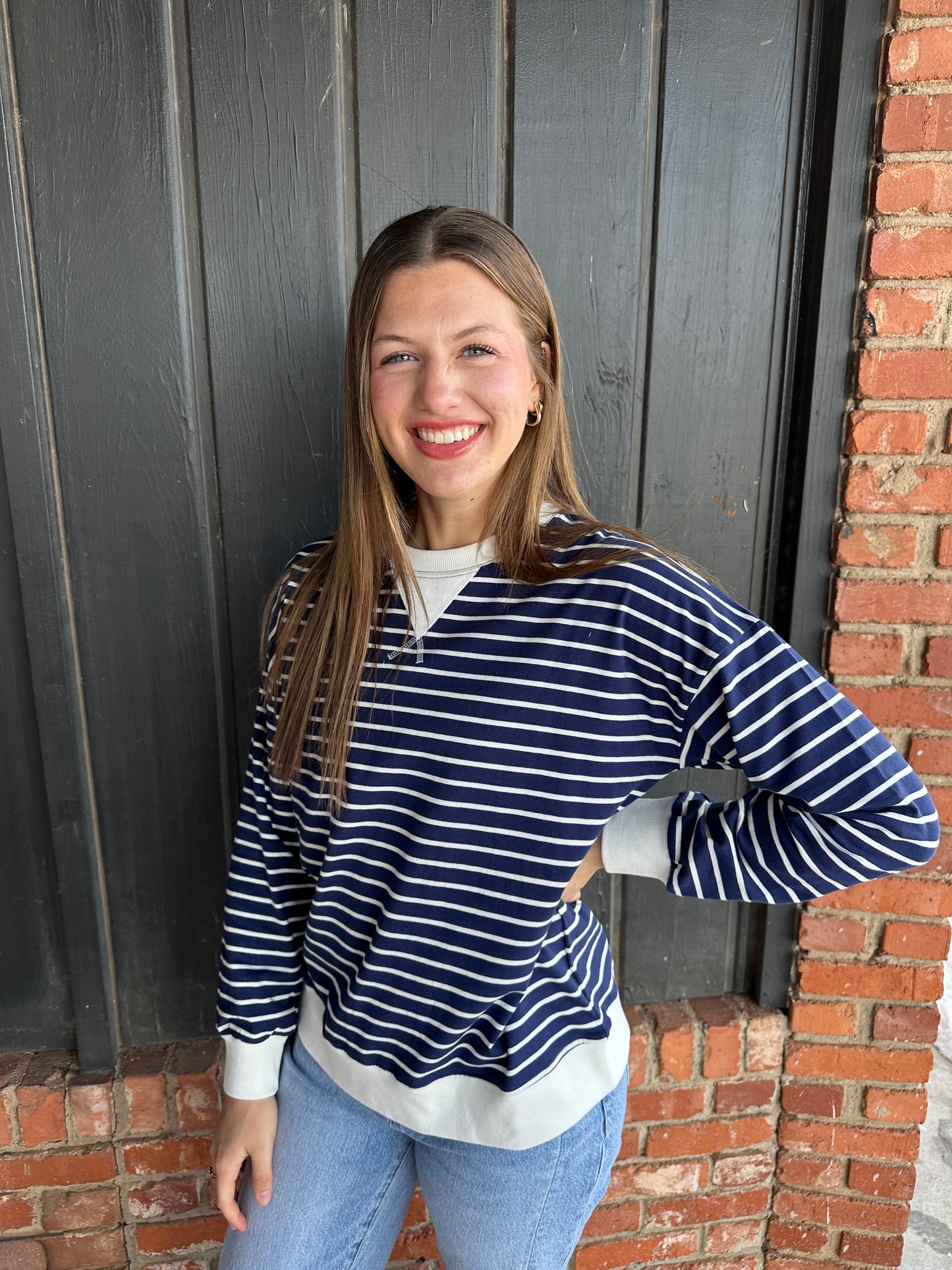 Navy Striped Pullover