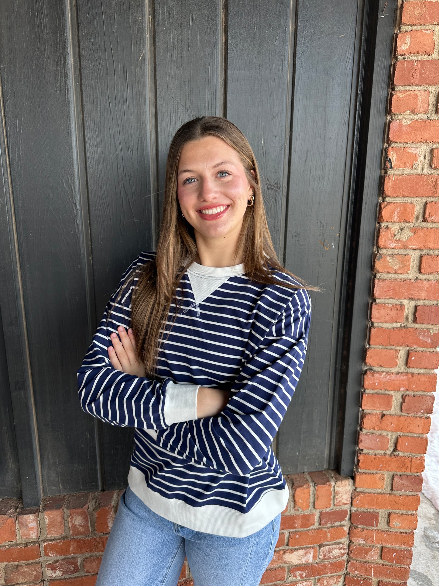 Navy Striped Pullover