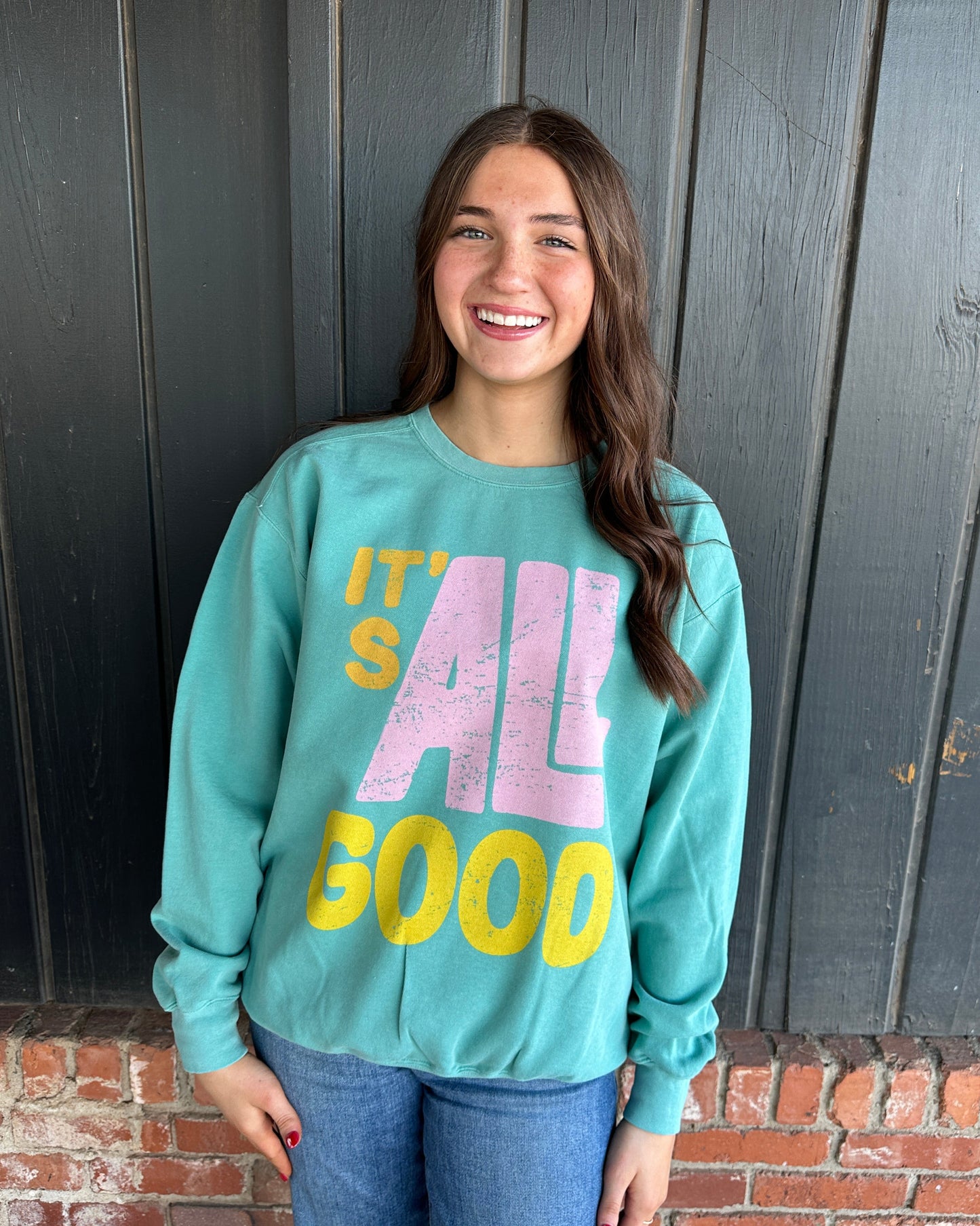 It's All Good Comfort Color Crew Sweatshirt