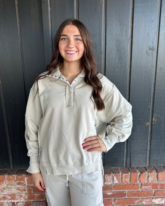 Snow Washed Long Sleeve Pull Over