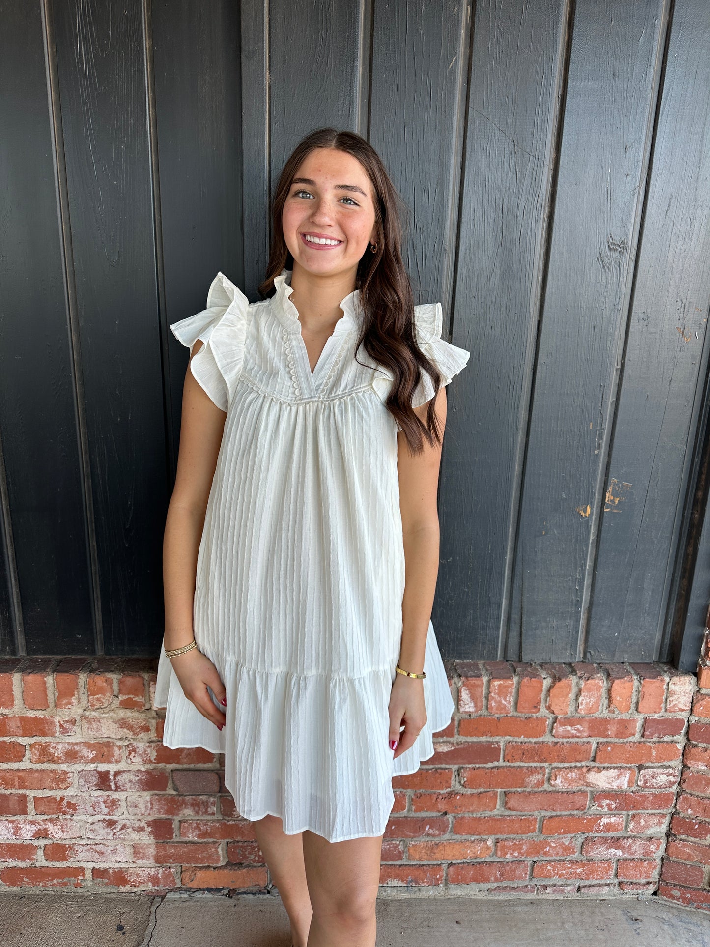 The Sofia Flutter Sleeve Tiered Dress