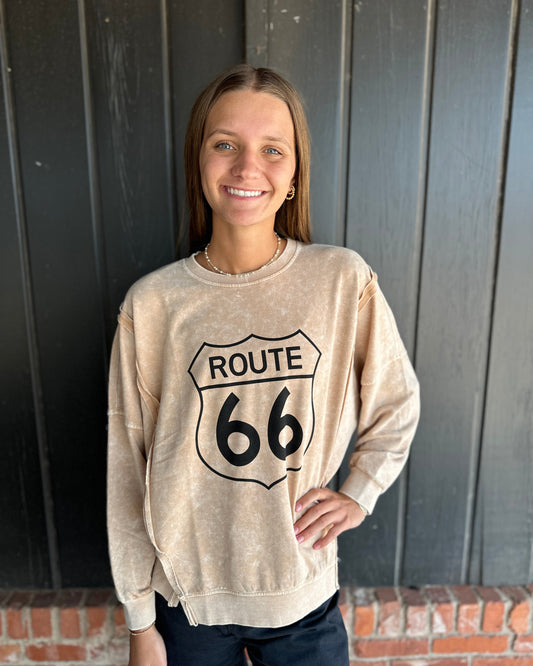 Route 66 Long Sleeve Knit Top