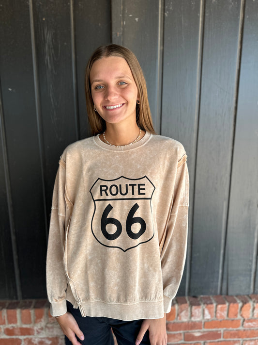 Route 66 Long Sleeve Knit Top