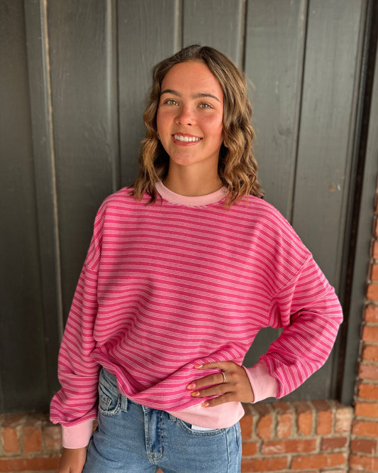 Punch Pink Knit Pullover