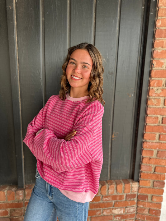 Punch Pink Knit Pullover