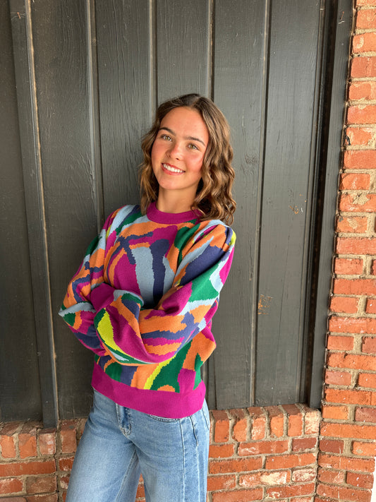Abstract Colorful sweater