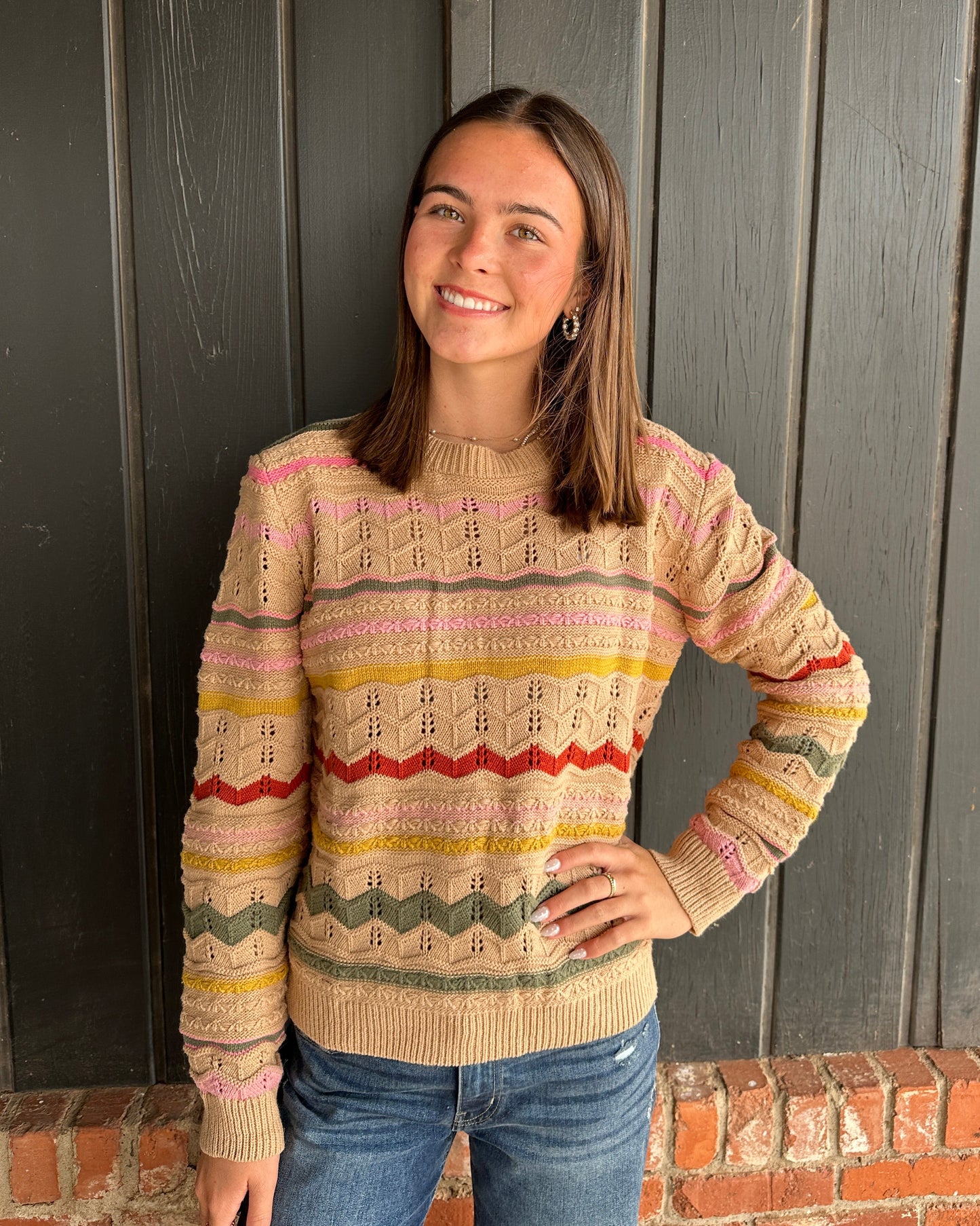 Latte Multi Color Sweater