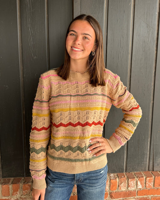 Latte Multi Color Sweater