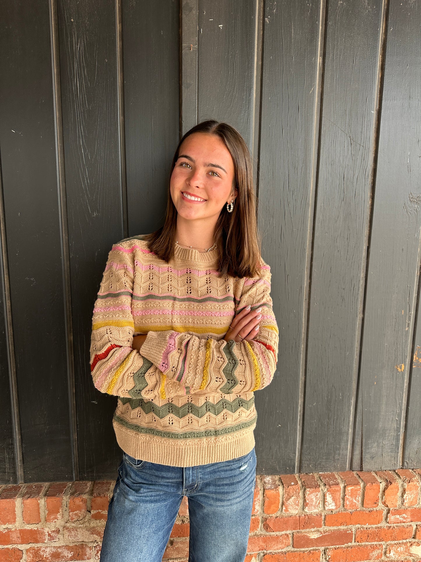 Latte Multi Color Sweater
