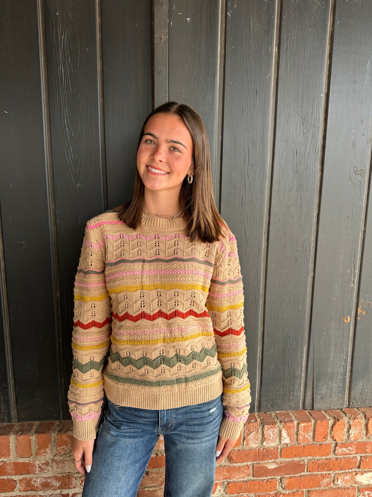 Latte Multi Color Sweater