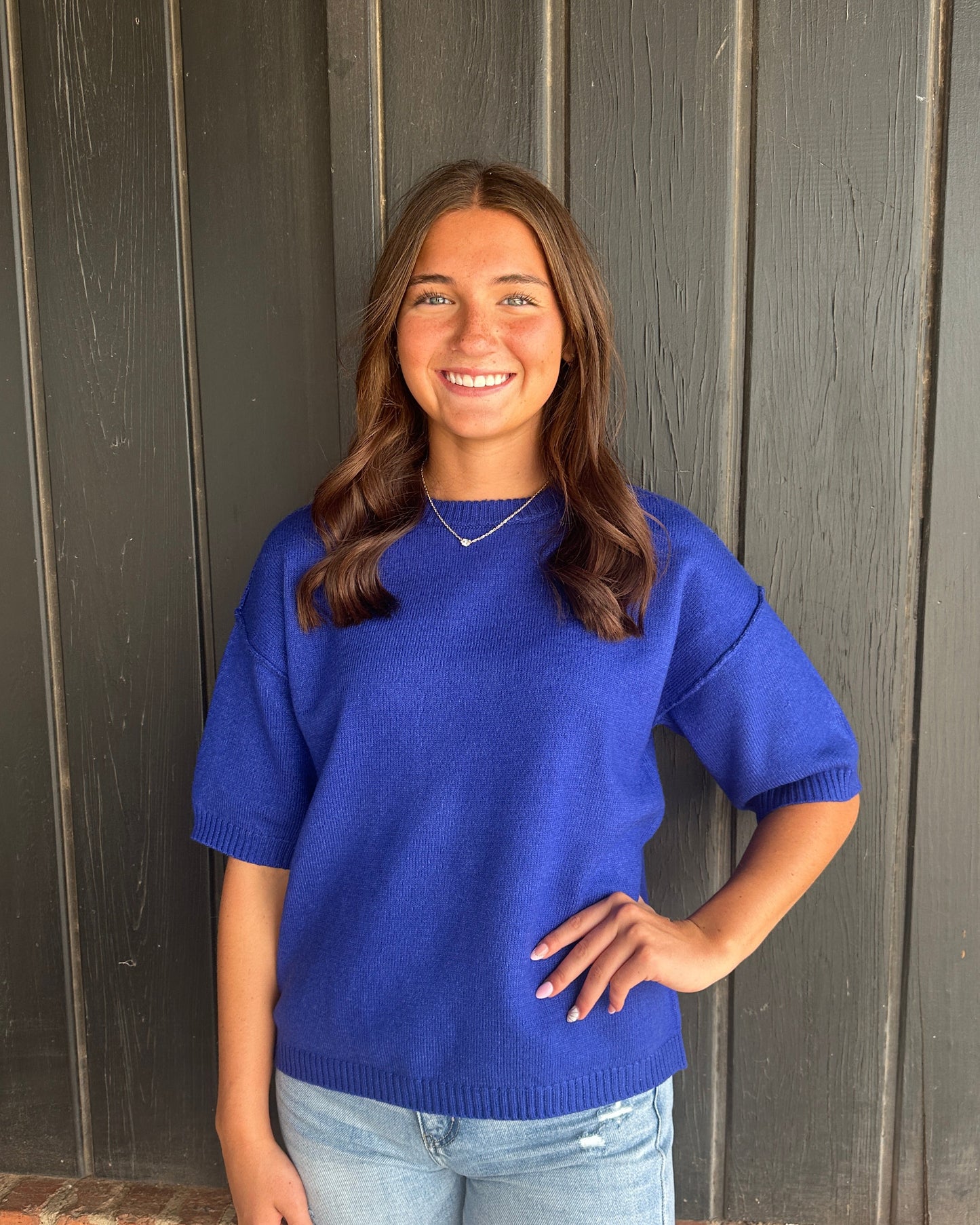 Royal Elbow Sleeve Solid Sweater