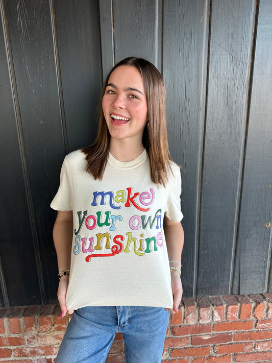 Make Your Own Sunshine Graphic Tee - Ivory / Multicolor