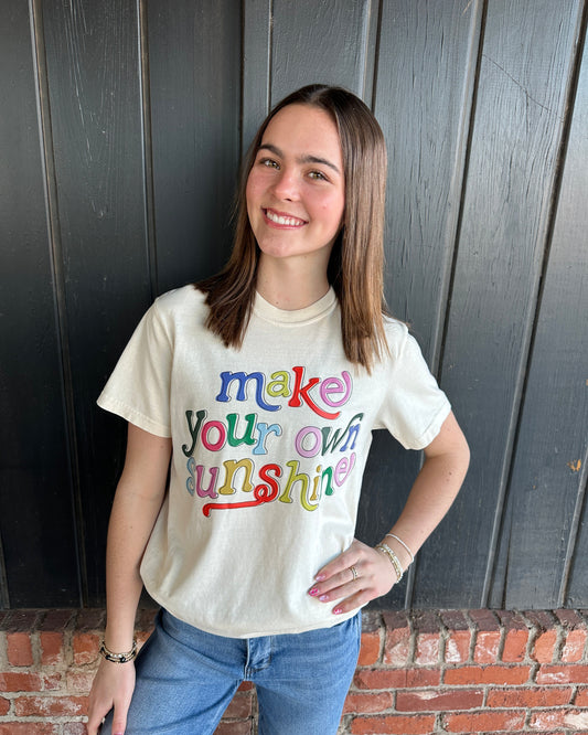 Make Your Own Sunshine Graphic Tee - Ivory / Multicolor