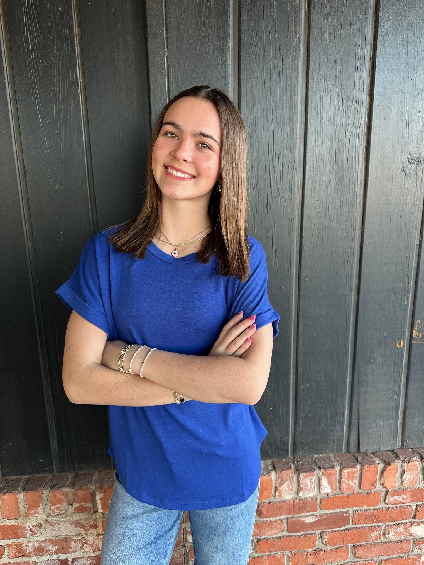 Royal Blue Short Sleeve Top