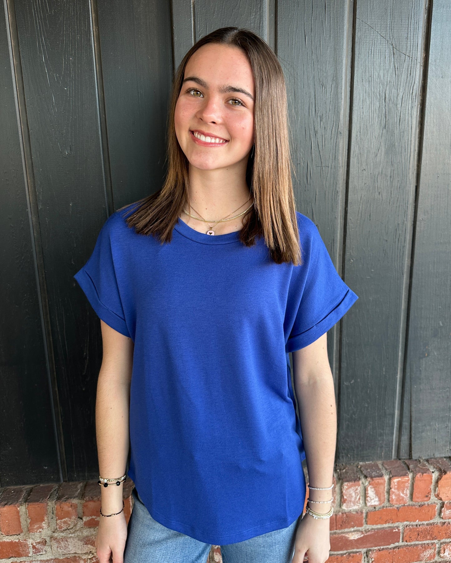 Royal Blue Short Sleeve Top