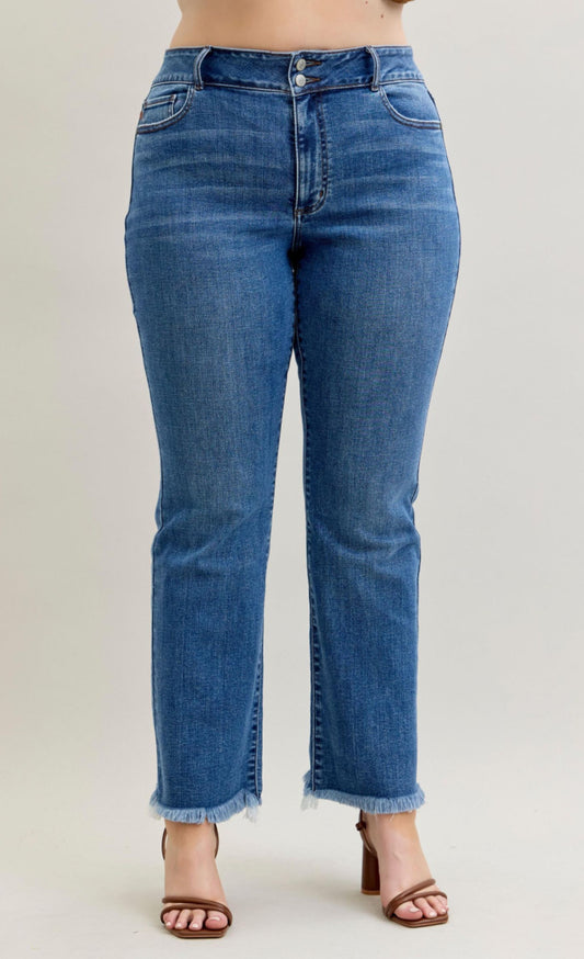 Judy Blue High Waist Boot Cut Frayed Hem