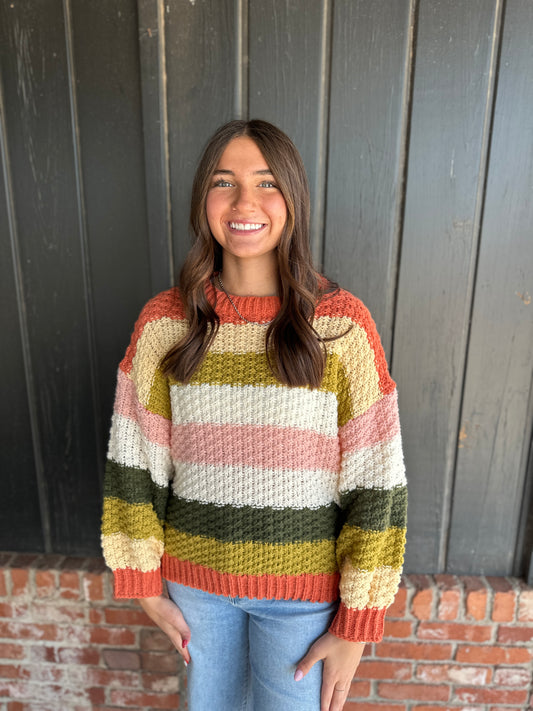 Stripes Color Block Chunky Sweater Pullover