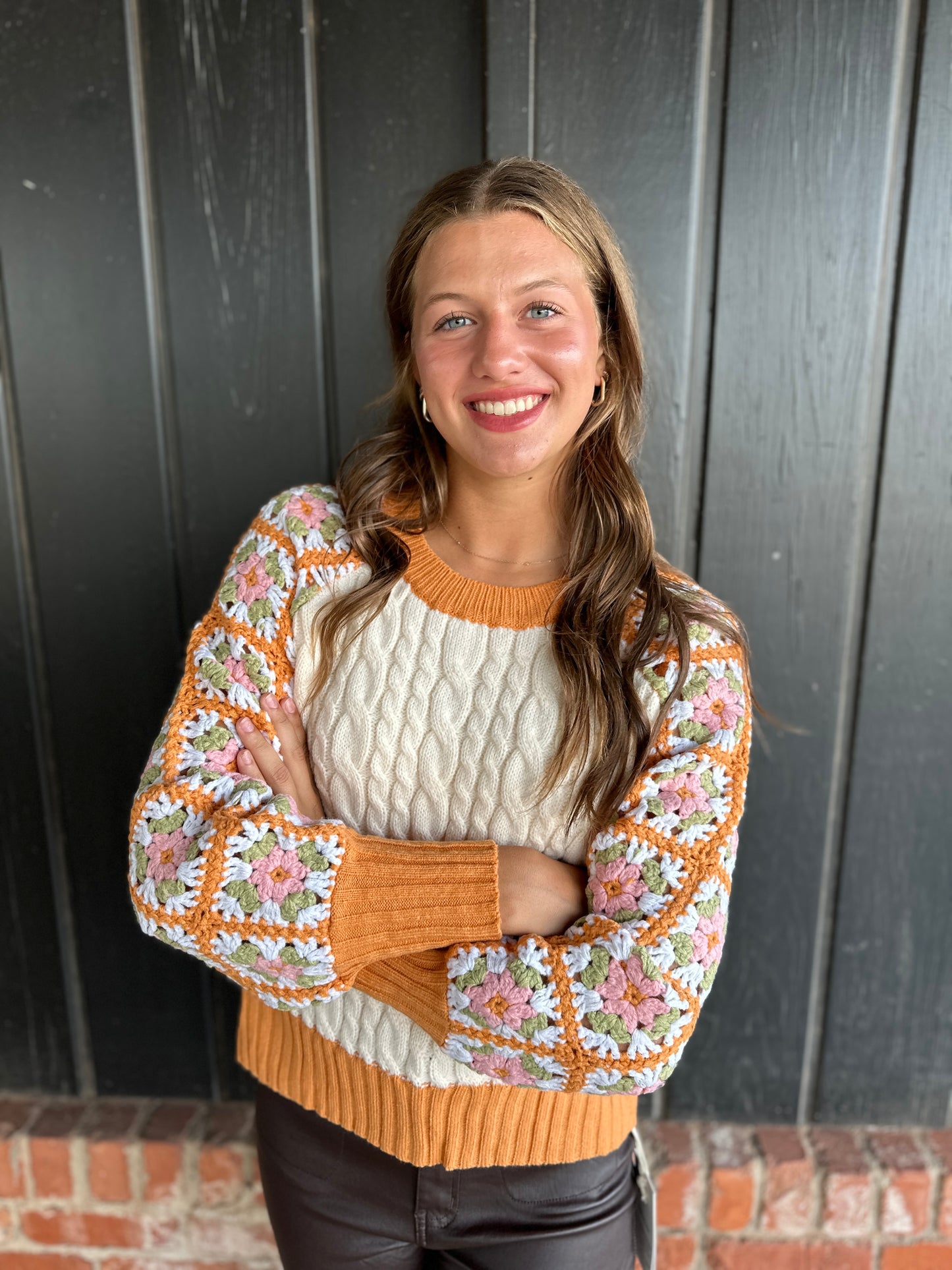 Handmade Granny Square Raglan sleeve sweater