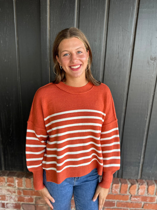 Rust Striped Sweater