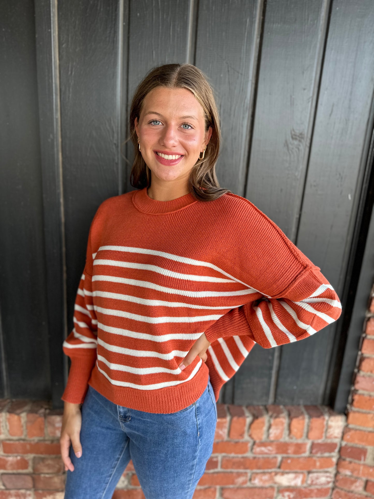 Rust Striped Sweater